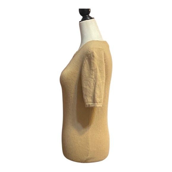 Denner Cashmere camel coloured short sleeve sweater. Sz S - Picture 5 of 15